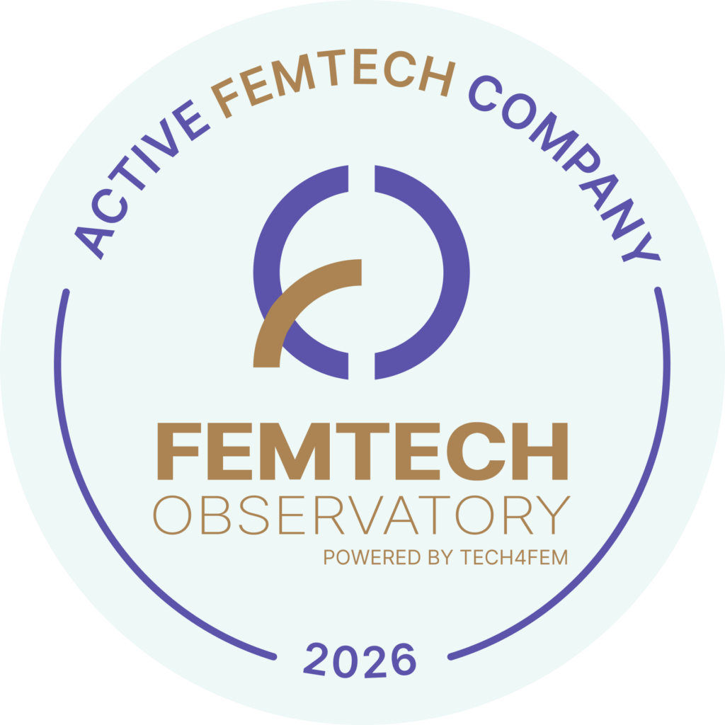 Certificación Active FemTech Company 2026 de FemTech Observatory, reconocimiento a la innovación en FemTech, salud femenina, fertilidad y tecnología para la mujer.